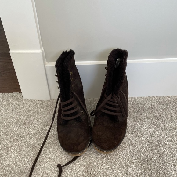 Fur Boots brown size 7 - Picture 3 of 4